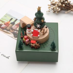Classical Music Box. Music Box Wooden Clockwork Christmas Decoration Ornaments Crafts Beech Holiday Gifts