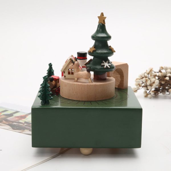 Classical Music Box. Music Box Wooden Clockwork Christmas Decoration Ornaments Crafts Beech Holiday Gifts - Image 3