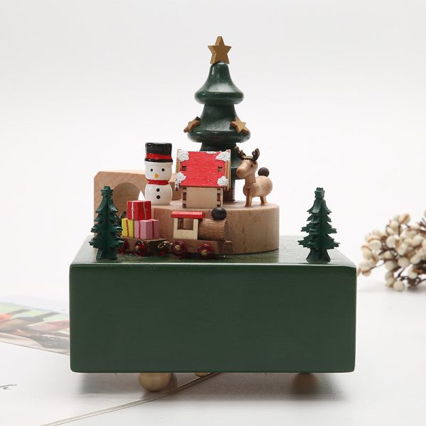 Classical Music Box. Music Box Wooden Clockwork Christmas Decoration Ornaments Crafts Beech Holiday Gifts - Image 2