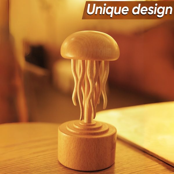 Handmade Self-healing Wooden Mechanical Jellyfish Creative Gift for Child. Christmas or Birthday New House Decoration Supplies