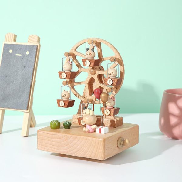 Wooden Music Box - Sky City Rotating Ferris Wheel Music Box Eight-Tone Box Wooden Creative Gifts for Lover. Boyfriend. Girlfriend. Husband. Wife