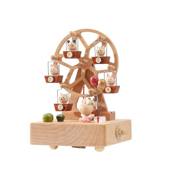 Wooden Music Box - Sky City Rotating Ferris Wheel Music Box Eight-Tone Box Wooden Creative Gifts for Lover. Boyfriend. Girlfriend. Husband. Wife - Image 5