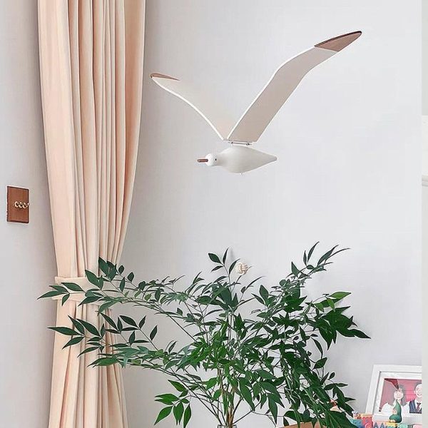 Hanging Flying Flapping Seagull Wooden Seagull Collectible Modern Soaring Seagulls Hanging Ornaments for Dorm Restaurant Apartment Decor - Image 3