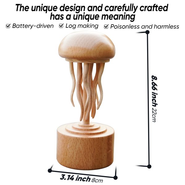 Handmade Self-healing Wooden Mechanical Jellyfish Creative Gift for Child. Christmas or Birthday New House Decoration Supplies - Image 4