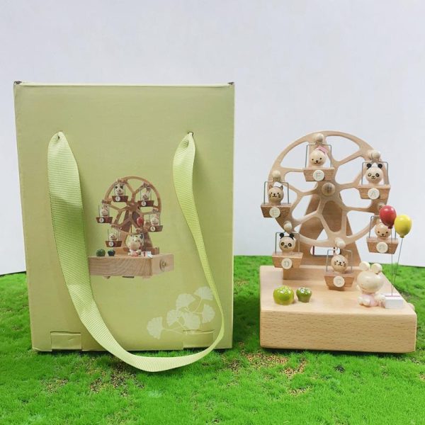 Wooden Music Box - Sky City Rotating Ferris Wheel Music Box Eight-Tone Box Wooden Creative Gifts for Lover. Boyfriend. Girlfriend. Husband. Wife - Image 2