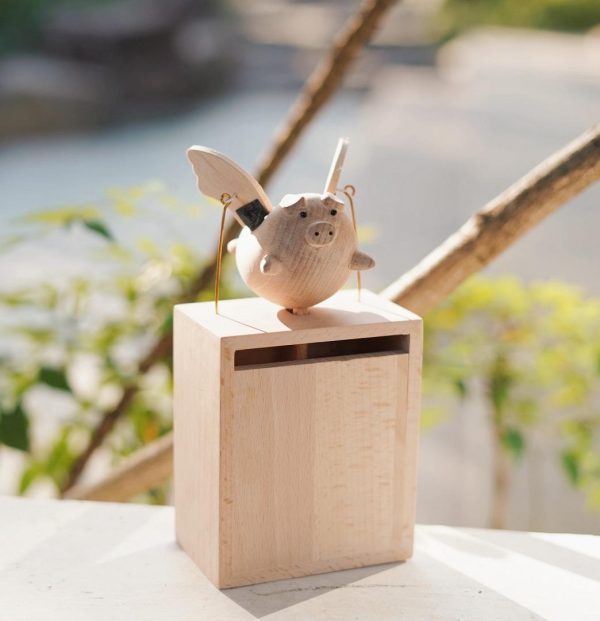 Bro wood craft Handmade Cured Wooden Mechanical Flying Pig Creative Christmas or Birthday Gift New House Decoration Supplies (2nd Edition) - Image 4