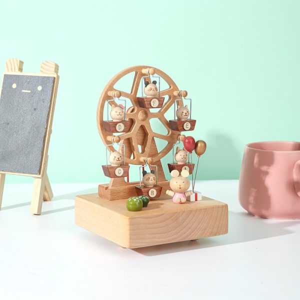 Wooden Music Box - Sky City Rotating Ferris Wheel Music Box Eight-Tone Box Wooden Creative Gifts for Lover. Boyfriend. Girlfriend. Husband. Wife - Image 4