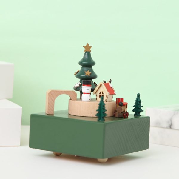 Classical Music Box. Music Box Wooden Clockwork Christmas Decoration Ornaments Crafts Beech Holiday Gifts - Image 4