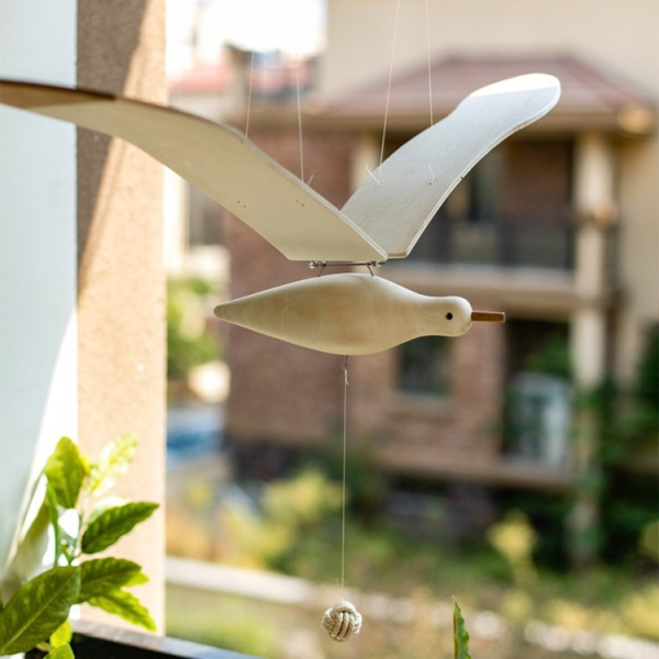 Hanging Flying Flapping Seagull Wooden Seagull Collectible Modern Soaring Seagulls Hanging Ornaments for Dorm Restaurant Apartment Decor - Image 7